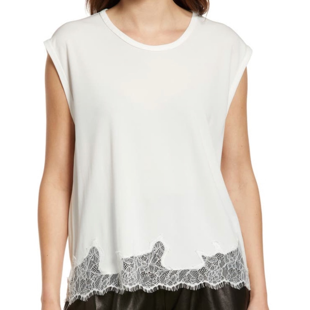 Rag & Bone Lace Trim Muscle Tank Large